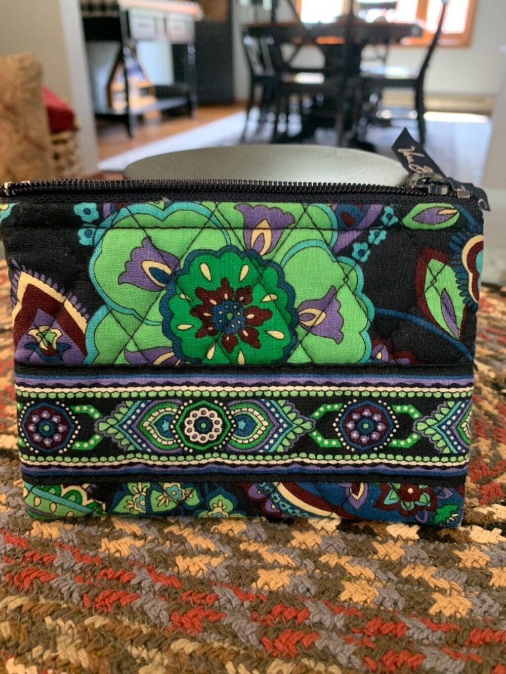 Vera Bradley Coin Purse in Rhapsody In Blue Green Wallet Case